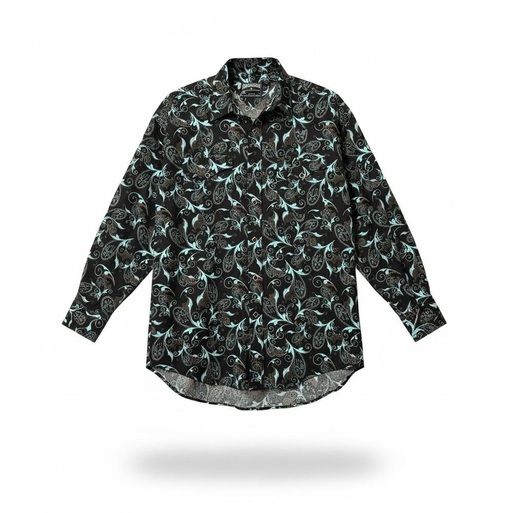 Panhandle Slim Mens Western Shirt Snap Buttons Paisley Long Sleeve Large